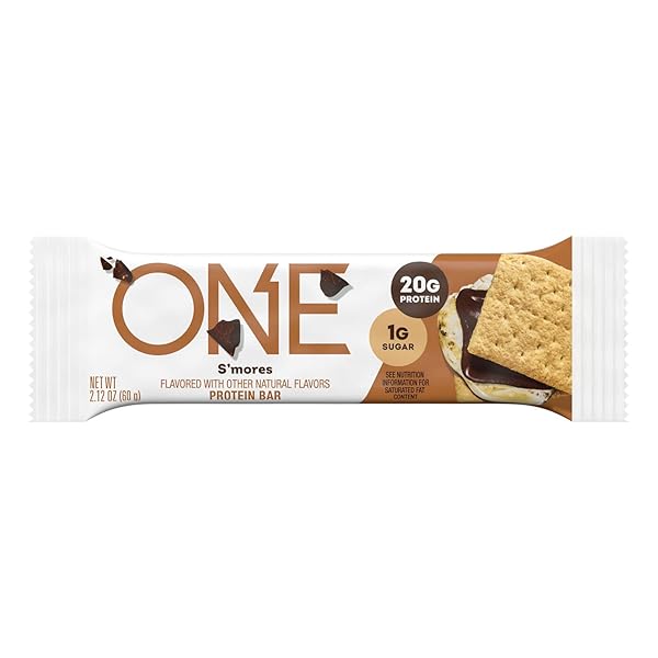 ONE PROTEIN BARS, SMORES, GLUTEN FREE WITH 20G PROTEIN AND 1G SUGAR, PANTRY STAPLES, 2.12 OZ (12 COUNT), PACKAGING MAY VARY