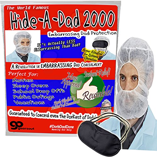Hide-a-Dad 2000 - Fun Gifts for Dads Teen Gifts Weird Silly Stocking Stuffers for Parents of Teens Hair Beard Net Dork Gifts Nerd Dad Funny Gift Eye Mask for men Free Blindfold Tween Boy Gift Ideas