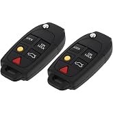 X AUTOHAUX 2 Set 433MHz LQNP2T-APU Keyless Entry Remote Ignition Transponder Key Fob for Volvo XC90 2004-2014 for Volvo XC70 2004-2007 5 Buttons 2 Set
