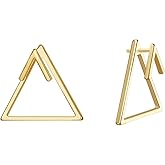 WEARON Stud Earrings for Women 14K Gold Plated Simple Hypoallergenic Small Ear Jewelry