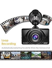 Dash Cam FHD 1080p 3 inch visualización Dash cámara 170 Gran Angular cámara para coche con G sensor, monitor de estacionar, WDR, grabación en bucle