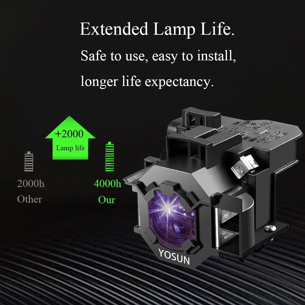 YOSUN V13H010L42 Projector Bulb for Epson ELPLP42 PowerLite Home Cinema 83+ 83C 410W 400W 822P 822+ EB-400WE EMP-400WE 410W 822H 83H EX90 emp-280 Replacement Projector Lamp Bulb: Home Audio & Theater
