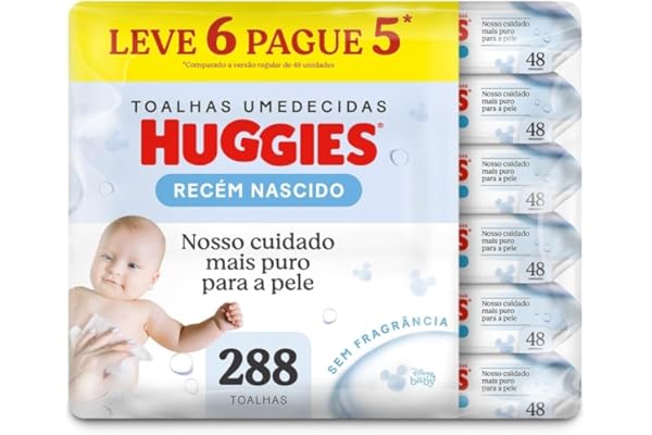 Huggies Lenços Umedecidos Recém-Nascido Sem Fragrância 6 x 48 Un