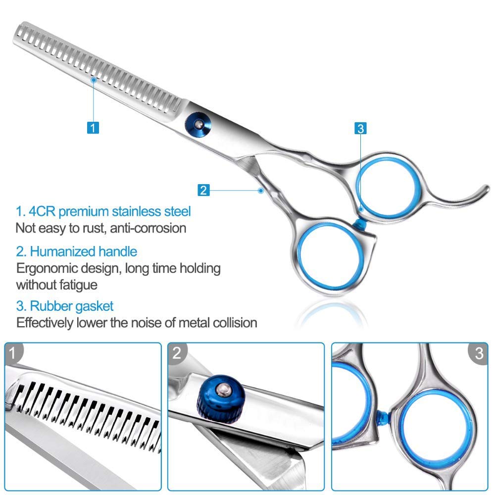 Professional Hair Cutting Scissors Set, Professional Haircut Scissors Kit with Cutting Scissors,Thinning Scissors, Hairdressing Shears Set for Barber, Salon, Home(9pcs): Home Improvement