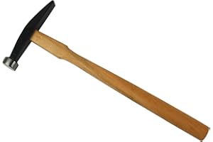PMC SUPPLIES LLC 8-1/2" Flat Face and Cross-Peen Jeweler's Hammer w/Wooden Handle Tool for Riveting and Forming Metals and Jewelry