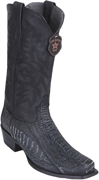 mens black ostrich cowboy boots