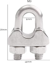 Hyber&Cara 304 Stainless Steel Wire Rope Clip U Bolt Cable Clamp M3 For 3mm view 3