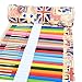 Damero Canvas Pencil Wrap Case, Pencils Roll Hold for 48 Colored Pencils (NO Pencils included), UK Style, 48 Holes