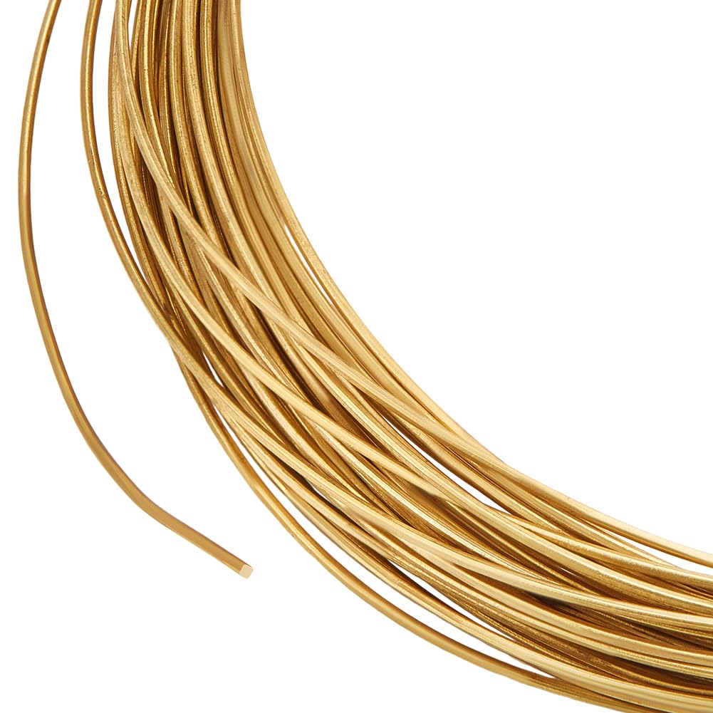 BENECREAT 10m/32.8Ft Square Copper Wire, 0.7mm/21 Gauge Pure Copper Wire, Half Hard Craft Wire for Jewelry Making, Gem Metal Wrap, Garden, Sculpting, Armature, Golden