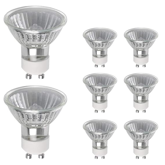 Vicloon 8 Stücke Halogen-Stiftsockellampe GU10, Warmweiß Halogenlampe 50W 220V-240V