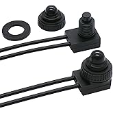 TWTADE 2PCS Waterproof RV Push Button Switch 12V ON/Off SPST Switch for Motorcycle/Auto Car Bathroom Fan with 4.5'' Lines KP-