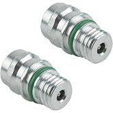 2Pcs High Pressure AC Valve M12x1.5 for Chevy Select Models | High-Pressure A/C Service Port Valve with M12x1.5 Thread.Includes Caps.Replaces MT0105,800-955,59946,GM 52458184,15-5438