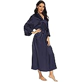 MizzGenio Women's Long Silk Robes Lightweight Long Satin Robes Full Length Sleepwear Dressing Gown