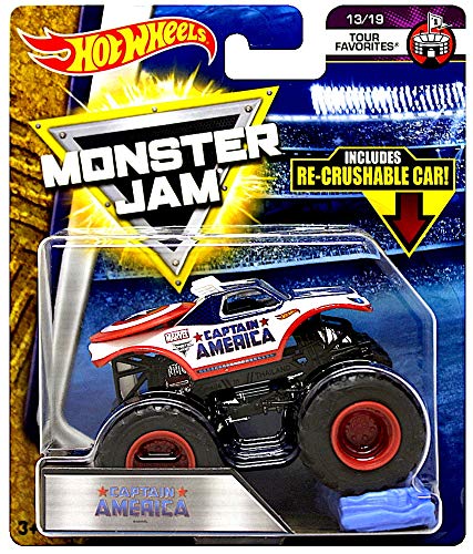 Captain America Tour Favorites Monster Jam Diecast with Recrushable Car