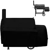 Grill Cover for Oklahoma Joe's Highland Offset Smoker with Windproof Straps | for Oklahoma Joe's Charcoal Offset Smoker 24203001, Outdoor Waterproof Anti-UV Cover, 600D Heavy Duty Tear &amp; Fade Resistant