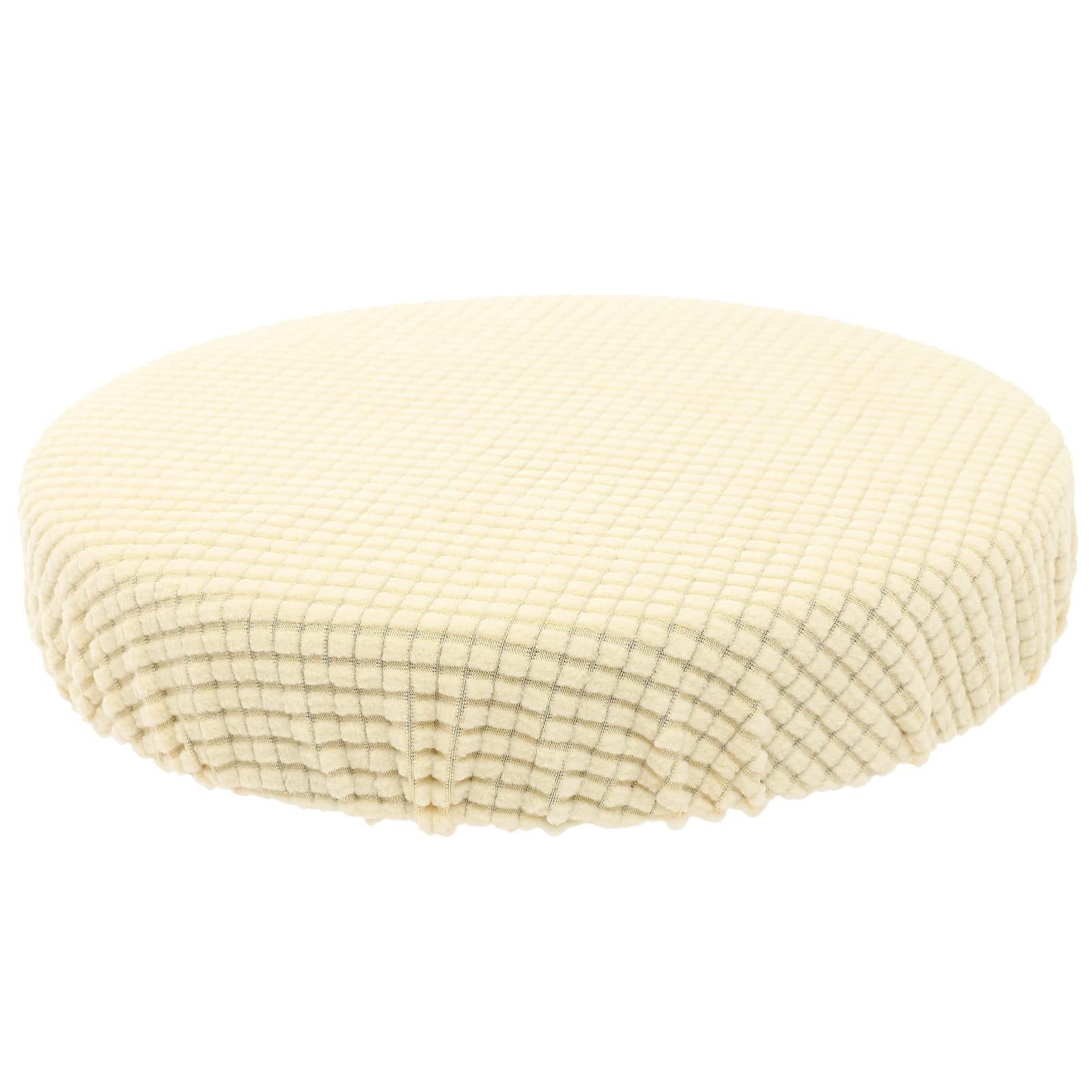 IMIKEYA Round Stretch Chair Seat Cover Elastic Office Chair Cover Non-Slip Soft Stool Cover Protective Dining Chairs Cushion Comfortable Seat Pad Cover For Home Bar Restaurant Chair (Beige)