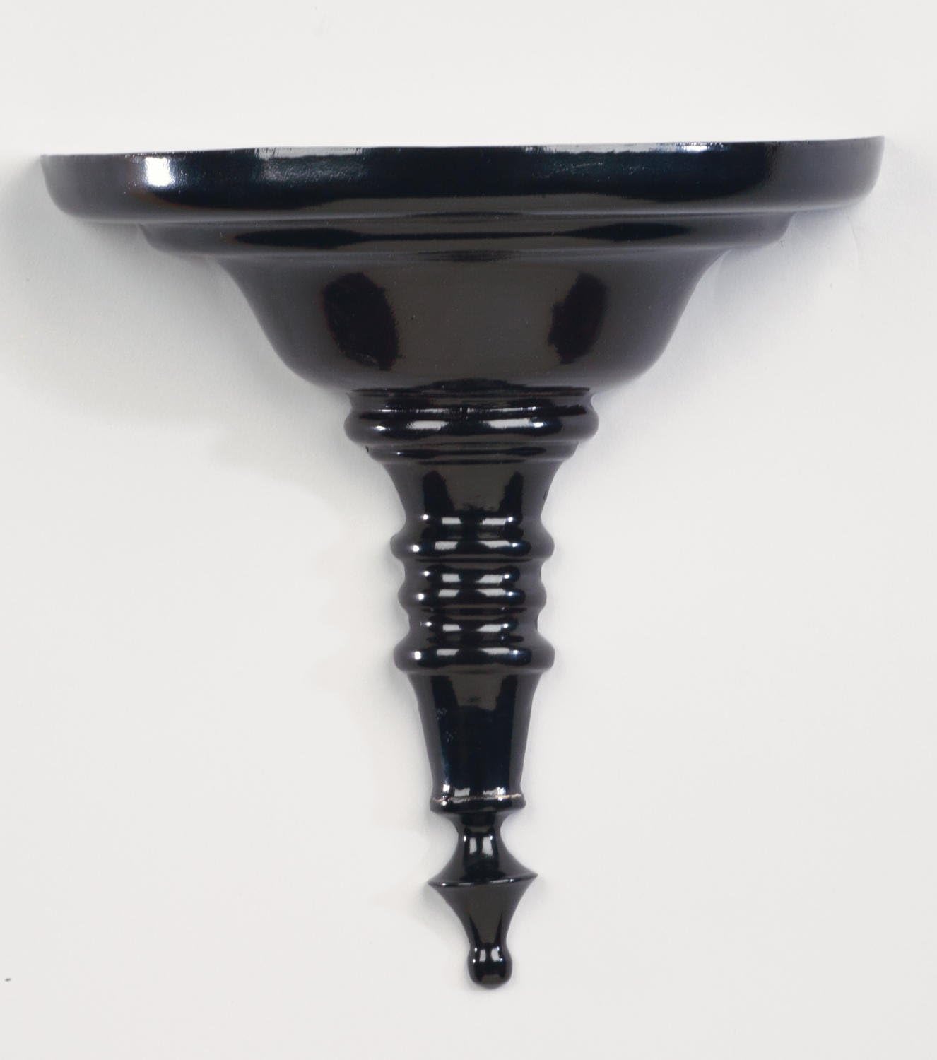 Black Glossy Decorative Wall Shelf Sconce Elegant Home