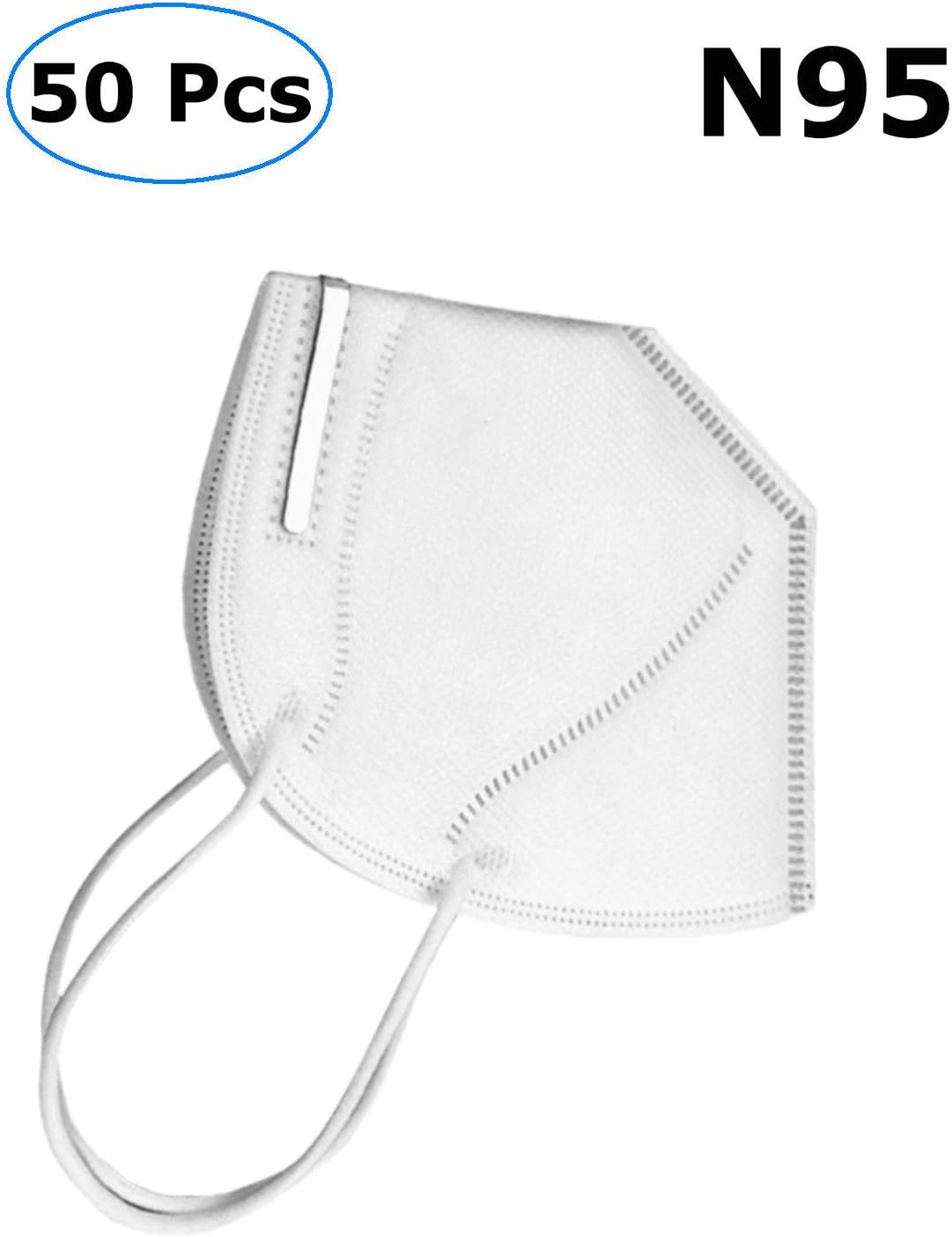 N95 Safety Facial Mask Particulate Respirator Disposable Air Filter Mask, Heath Protective Masks with Comfortable Earloop, 6 Layers Great for Anti Dust, 25 Packs