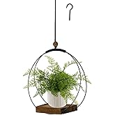 Hanging Planter for Indoor Plants, Black Plant Hanger Indoor with Sturdy Wood Base, Modern Boho Macrame Plant Hanger for 3-5.5 Inch Pot, Hanging Wall Ceiling Window Home Decor (Pots Not Included)
