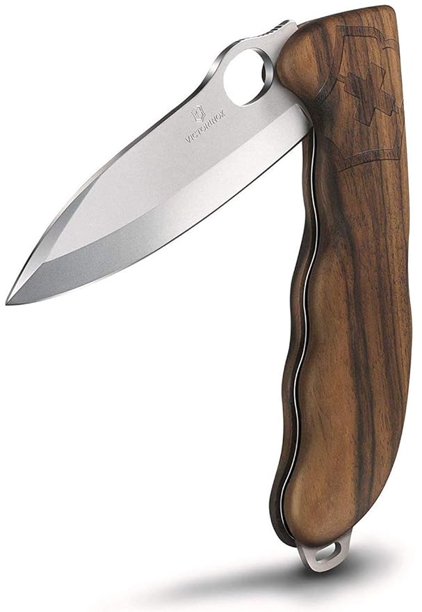 Victorinox Jagdmesser Hunter Pro, Einhand, Holzgrif, Scharf, Grosse Feststellklinge, inkl. Gürteletui