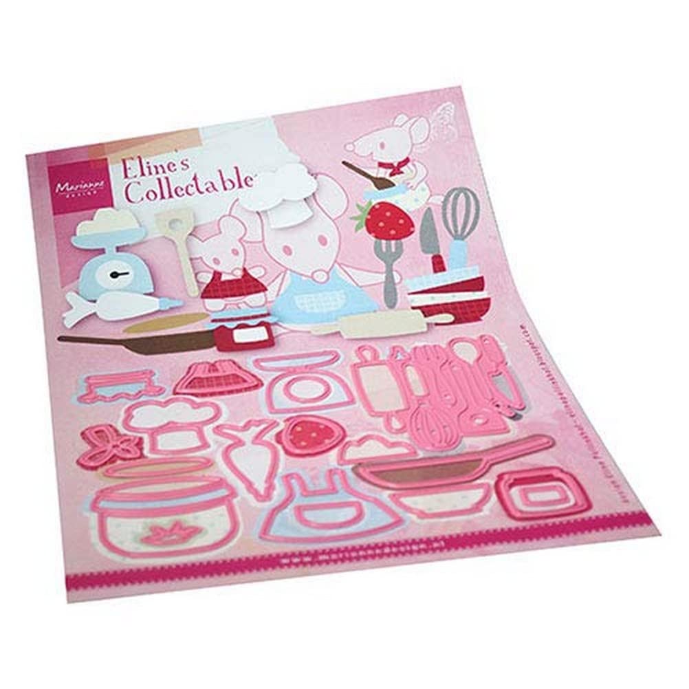 Marianne Design Collectables, Kitchen Accessories, Intricate Designs and Embossed Details for Paper Crafts, Pink, 12.8x9.1cm
