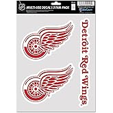 NHL Detroit Red Wings Decal Multi Use Fan 3 Pack, Team Colors, One Size