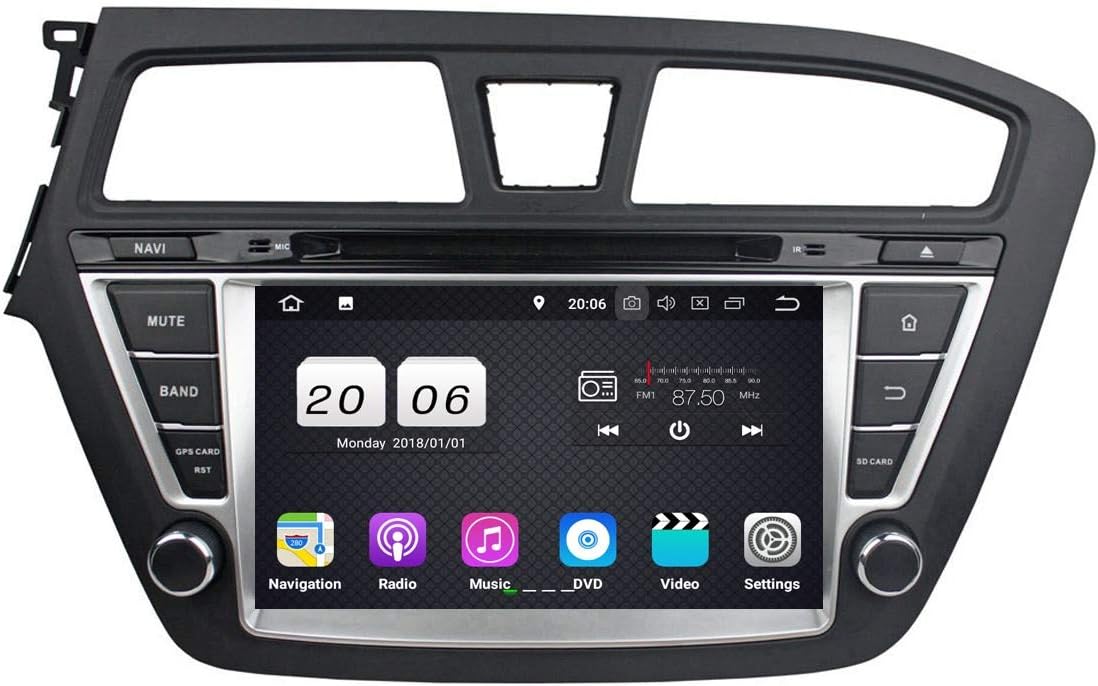 Android 8.1 OS Car Radio for Hyundai I20(2014-2018) LHD, 2GB RAM 16GB ROM, 8 Inch Touchscreen DVD Player Bluetooth GPS Navigation Head Unit