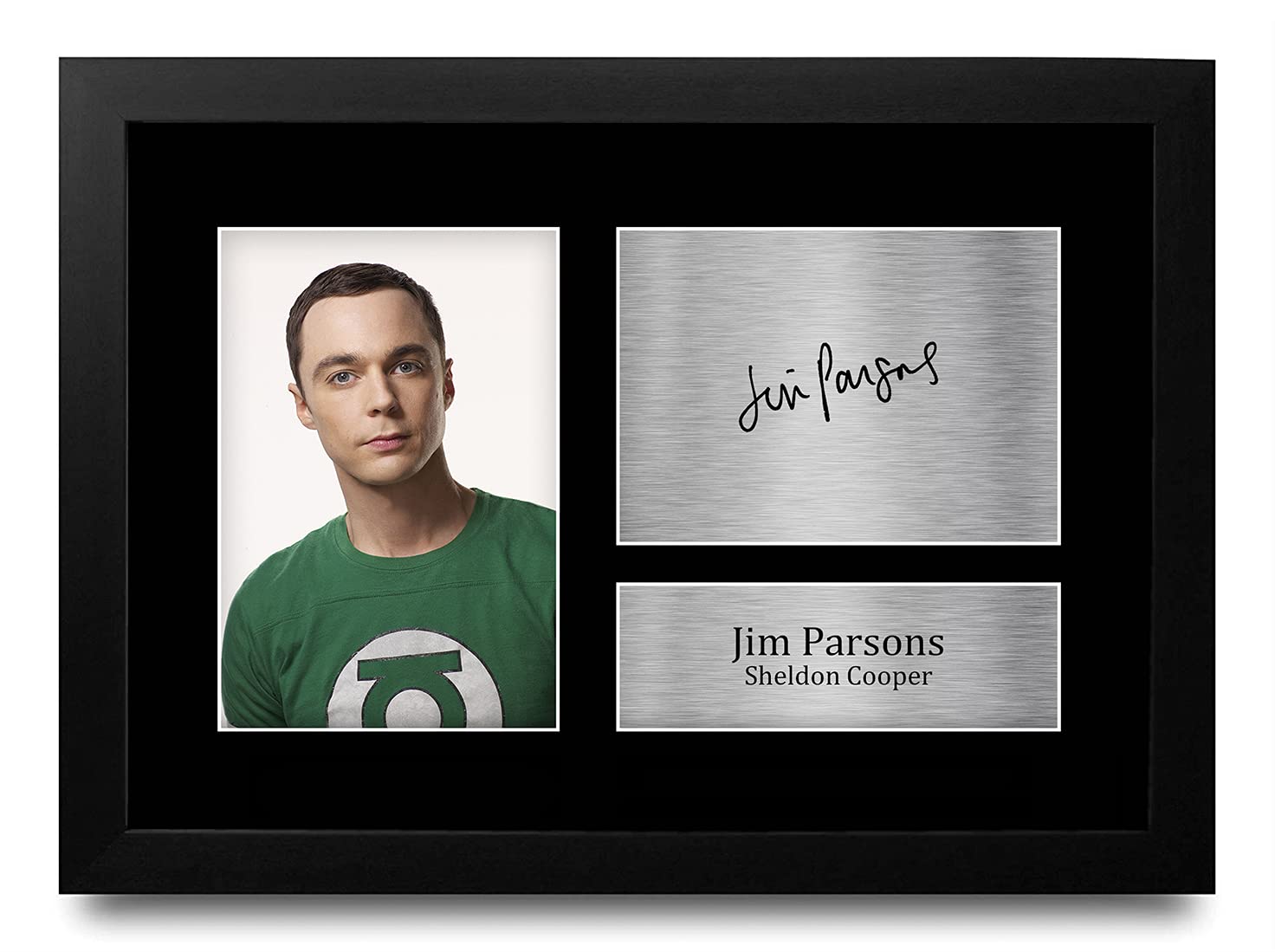 HWC Trading FR A4 Jim Parsons Big Bang Theory Sheldon Cooper Gifts Printed Signed Autograph Picture for TV Show Fans - A4 Framed