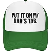 Put It On My Dad's Tab Trucker Hat Unisex Adult Hats Adjustable Cap for Men and Women Classic Fishing Caps