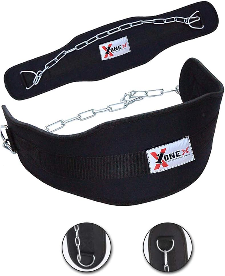 ONEX Fitness Cinturón de Levantamiento de Pesas Dip Belt de Respaldo