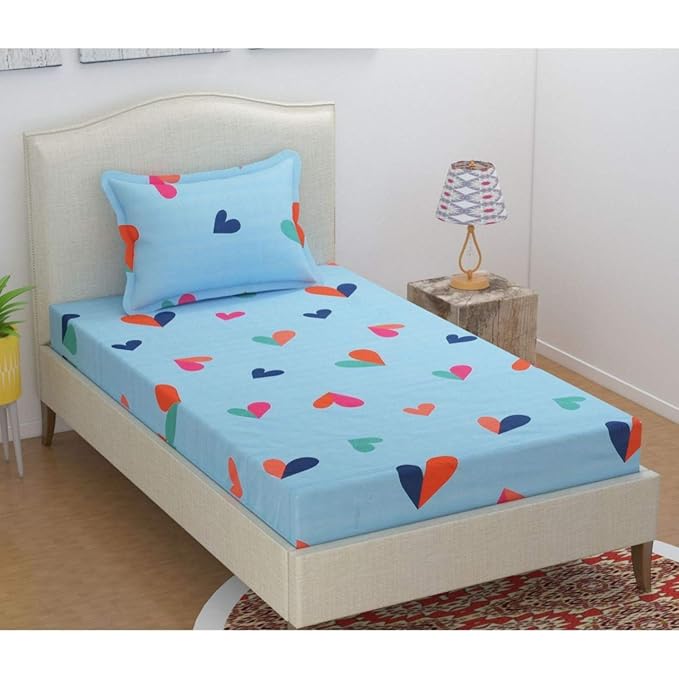 Buy MIL Furnishings Abstract Polycotton Single Elastic Fitted Bedsheet