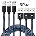 Type C Cable, AOKER 3ft 6ft 10ft Nylon Braided Fast Type C Charging Cord for Samsung Galaxy S8, S8 Plus, ZTE Zmax Pro Z981, Google Pixel/Pixel XL, Nexus 6p, LG G6 (3ft+6ft+10ft Black Blue)