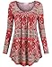 MOOSUNGEEK Pleated Shirts, Women's Comfy Long Sleeve Pleated Pullover Blouses
