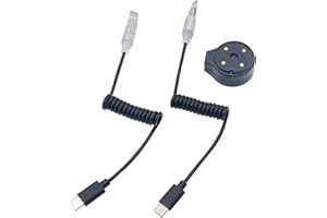 Connexion AO Helmet Charger for BRP Helmets with E-Linq Connector - USB-C, Compatible with Cardo, Sena (except 50), and Other Compatible Communicators