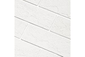 TORURAL 100 Old Town White Faux Brick Wall Tiles, 3D Thin Brick Veneers for Bedroom, Bathroom, Kitchen, Fireplace and Fence Wall Panels (14.2 sq ft)