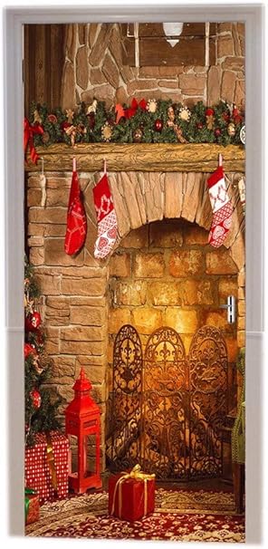 A.Monamour Pegatinas De Pared Navidad Interior Chimenea Calcetines