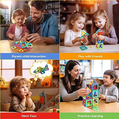 Pincush Magnetic Building Blocks Children, Magnetic Building Blocks Games Girls of 3 4 5 6 7 Years Old Boys and Girls Educational Toys Child Magnets Montessori Gift STEMS