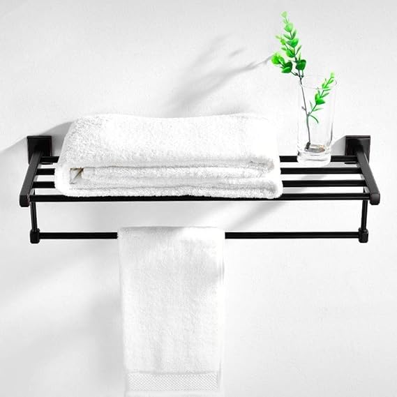 Towel Holder Removable Black Bathroom