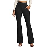 IUGA Stretchy Dress Pants Women High Waist Work Pants Business Casual Bootcut Slacks Pull On Trousers with Zipper Pockets