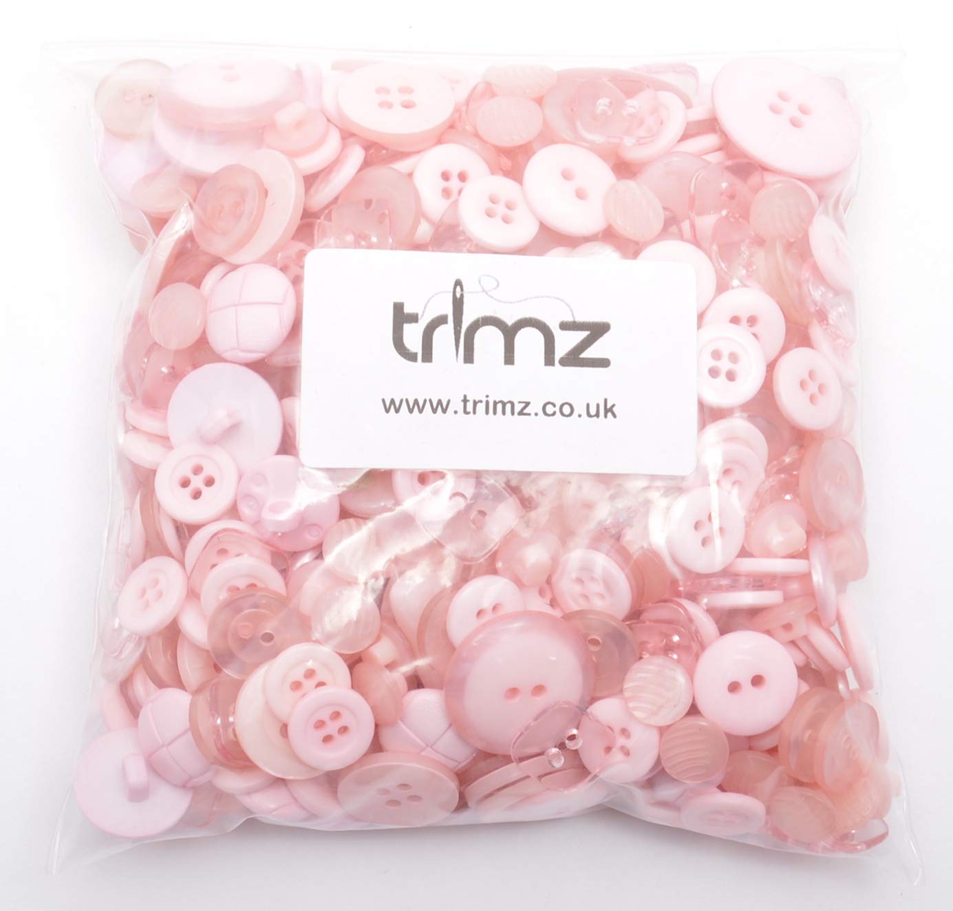 Trimz Assorted Shapes & Sized Buttons 250g, Pink
