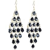 Crystal Chandelier Earrings for Women Long Beads Tassel Earrings Elegant Evening Party Jewelry