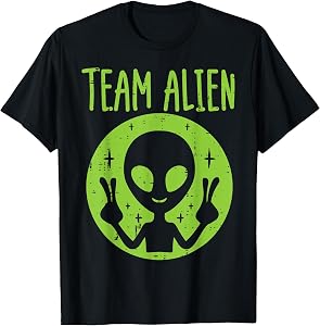 Team Alien Peace Funny UFO Space Women Kid Youth Toddler Men T-Shirt