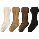 Bafeicao 3/4/5 Pack Toddler Baby Girls Tights Cable Knit Leggings Stockings Little Girl Cotton Pantyhose