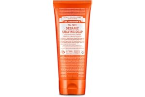 Dr. Bronner's - Organic Shaving Soap (Tea Tree, 7 Ounce) - Certified Organic, Sugar and Shikakai Powder, Soothes and Moisturizes for Close Comfortable Shave, Use on Face, Underarms and Legs