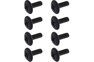 Crossarctic Black License Plate Screws for Lexus, Toyota, Honda, Machine Pan Head, Premium Rust-Proof Stainless Steel, M6-1.0 x 16 mm Bolt (8 Pack)