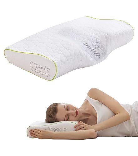 Vaverto Orthopedic Cervical Pillow for Side Sleeping- Adjustable Contour  for Neck Pain Relief, Ideal for Side, Back Stomach Sleepers, Odorless 