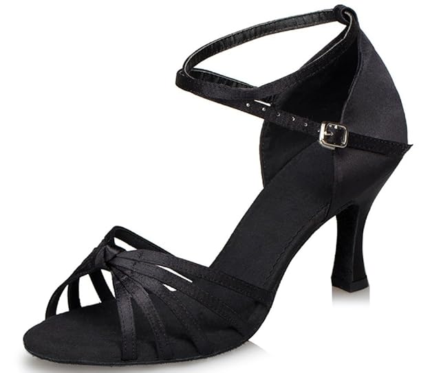 Honeystore 2017 Neuheiten Frauen Satin Heels Sandalen Latin mit Knöchelriemen Tanzschuhe