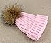 Dikoaina Womens Girls Winter Fur Hat Large Faux Fur Pom Pom Slouchy Beanie Hats