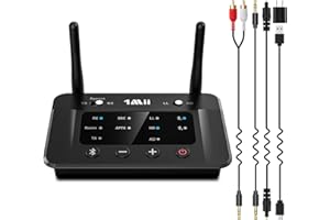 1Mii B03 Long Range Bluetooth 5.3 Transmitter Receiver for TV Home Stereo BT Headphones, aptX Adaptive & LL & HD Bluetooth Au