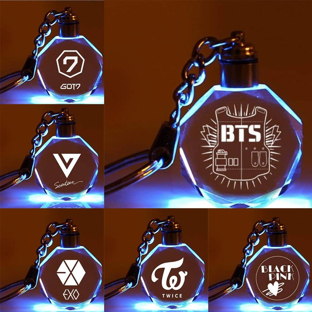 Blackpink Altcompluser Kpop Bts Blackpink Twice Exo Seventeen Got7 Buntes Led Licht Schlusselanhanger Kristall Anhanger Schlusselbund